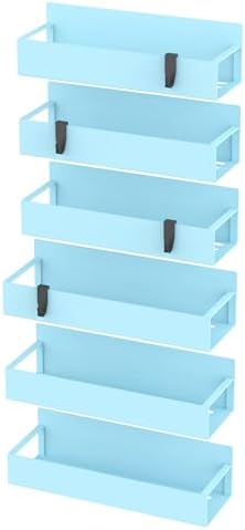 HuggieGems Metal Magnetic Spice Rack for Refrigerator Blue, 6 Pack - Image 6