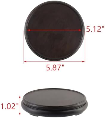 Oriental Wooden Pedestal Vintage Ebony Vase Lamp Teapot Base - Image 2