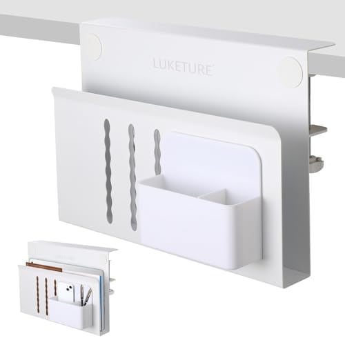 LUKETURE Desk Side Storage, Laptop Holder No Drill Clamp On Organizer by LUKETURE