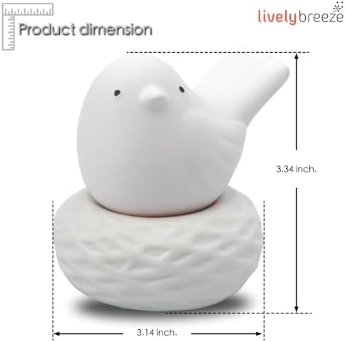 Little Bird Nest, Non-Electric Ceramic Diffusers for Essential Oils and Aromatherapy Fragrance, White Ceramic Diffusers in Car or Bathroom and Desk Office Decor, White Vase - Image 2