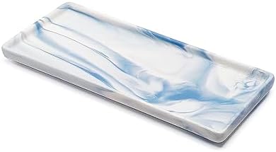 9.2" Porcelain Small Bathroom Narrow Tray - Blue by VSUINGO-StriveforPerfection