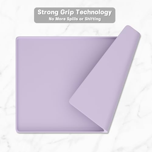 Rnivvi Silicone Coffee Mat, 12" x 19" Waterproof Raised Edge Coffee Bar Mats for Espresso Machine Station Accessories, Heat Resistant Dish Drying Pad for Kitchen Counter, Rubber Bar Decor Pad, Purple - Image 5