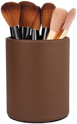 PU Leather Pen Holder Desk 3.94-inch Tall Pencil Cup Organizer - Image 6