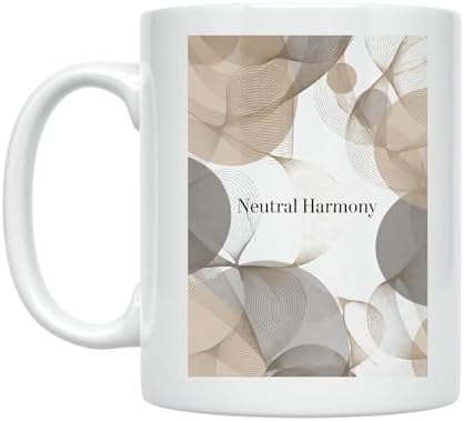 Minimalist Coffee Mug - Neutral Harmony Design - 11 oz White Ceramic - Calming Aesthetic by Unknown