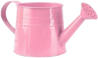 Watering Can Outdoor, 0.25 Gallon Metal Small Capacity Watering Can Indoor Plants with Sprinkler Head,Decorative Lightweight Durable Watering Cans for Garden Lawn Bonsai Greenhouse (Pink) by Unknown