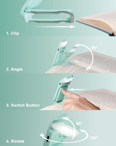HEMONNKAM Book Light, Rechargeable Clip-On Reading Light for Bed at Night - Image 5