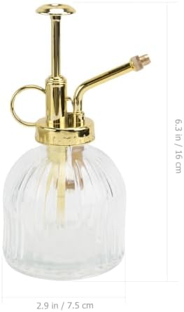 SHINEOFI Glass Watering can Retro Plant Mister Spray Bottle with Transparent Body Long Mouth Pour Spout 6.29 X 2.95 X 2.95 in for Indoor Outdoor Succulents Flowers Home Garden - Image 2