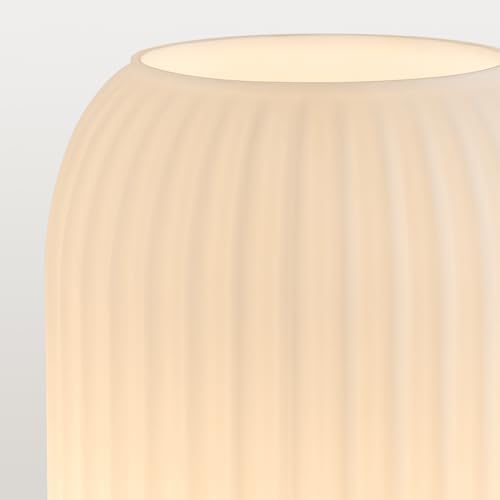 Mid Century Modern Table Lamp, 6" White Glass Desk Lamp Plug in - Image 3