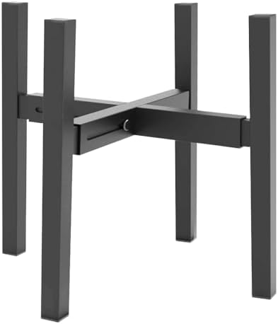 Heavy Plant Stand for 10"-16" Plant Pot Indoor Outdoor Corner, Adjustable Metal Heavy Duty for Large Pot (Black 1 Pack) by DDPow