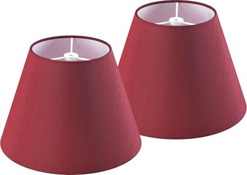 GO&SO Small Mini Lamp Shades Set of 2,5"×9"×6.4" Burgundy Bell Shade Replac by GOSO