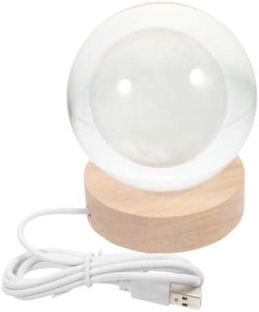 VICASKY 3D Engraved Moon Lamp with USB Wooden Base, Crystal Ball Moon Night Light Decorative Night Lamp Birthday Gifts for Kids Room Nursery Decor by VICASKY