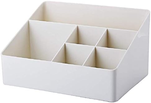 Granvela Home Organizer Bedside Table Organizer Makeup Organizer |Cosmetics Storage Box - 6 Compartments (White) by GranVela