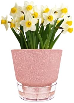 Self Watering Pots for Indoor Plants, with Visible Reservoir, 6 inch Plant Pot with Wick Rope Planter Pot for Indoor Outdoor Plants (Frosted Brick Red) - Image 7