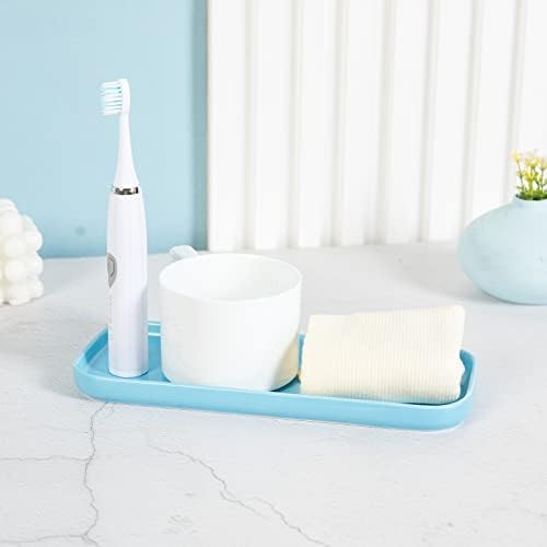 Ceramic Bathroom Tray,Kitchen Sink Organizer Tray,Cosmetics Holder (Blue) - Image 2