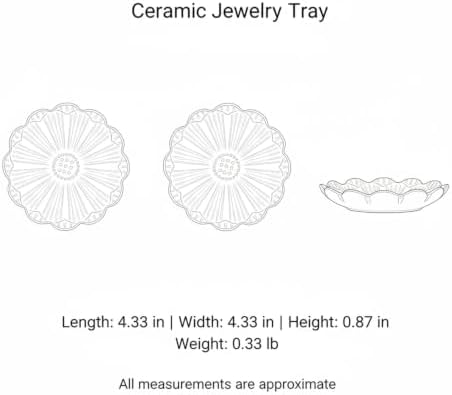Petal Shaped Ceramic Jewelry Tray, Small Decorative Dish for Rings Earrings, Vanity Organizer for Nightstand Desk Bathroom (1 Piece) - Image 7