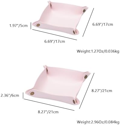 Canvas Storage Tray Cotton Key Catchall Stylish Organizer for Small Items Lightweight Design (Pink,Small) - Image 2