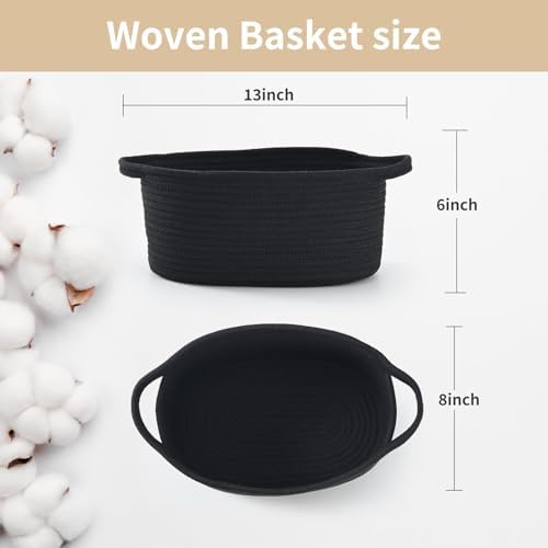 Happyiren Empty Gift Basket with Handle, Black Decorative Storage Container - Image 3