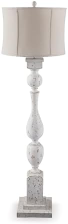 Signature Design by Ashley Madsbrook Vintage Polyresin Floor Lamp with 3-Way Switch, White & Light Brown by Unknown