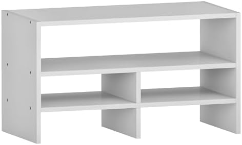 Wood Standing Desk Organizer with Five Storage Spaces, Desk Organizer Shelves with Storage for Classroom, Office, White by VPSMATHOME