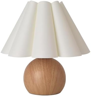 KUNJOULAM Cute Small Table Lamp, Modern Bedside Nightstand Lamp with Fabric Lampshade, Metal Base for Bedroom Home Office Decor (Without Buld) by KUNJOULAM
