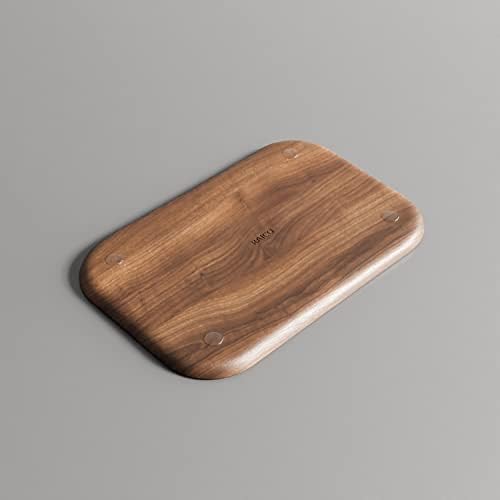 Valet Tray Wooden Premium Wood Catchall EDC Tray for Desk Bedside Concierge Tray Organizer Key Wallet Watch Phone Storage (Walnut) - Image 5