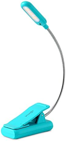 VAVOFO Clip On Book Light for Bed Kids, 7 LED Reading Light with 9-Level Warm Cool White Daylight, Eye Care Lamp with Power Indicator for Bookworms (Blue) by VAVOFO