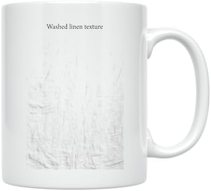 Coffee Lover Mug - Washed Linen Texture Design - 11 oz White Ceramic - Minimalist Aesthetic - Image 2