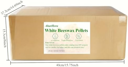 20LB White Pellet Beeswax for Candles - Premium Scented Wax Material with Mild Non-Irritating Fragrance - Ideal for Making Container & Scented Candles - Suitable for Adults, Beginners.Valentine's Day - Image 4