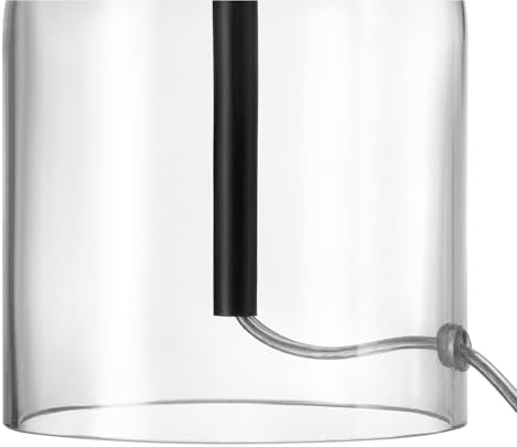 Globe Electric 15-Inch Table Lamp, Glass Base, Matte Black, White Linen Shade, Rotary Switch on Socket, 61000141 - Image 2