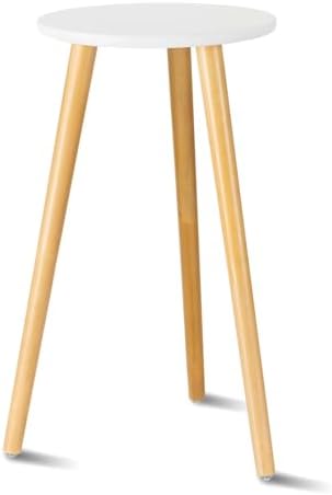 Uneedem Plant Stand Indoor, Mid Century Modern Small Round Plant Table for Flower Pots, 20.5" Tall Plant Holder Wood Stool for Living Room (2 Pack) by Uneedem