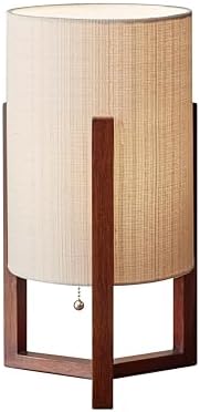 Adesso Table Lamp, Walnut Birch Wood & Natural Linen Shade, 23.75” by Adesso