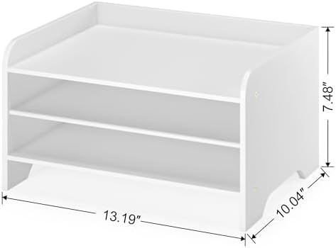 Bamboo File Organizer for Desk, Desktop Paper Tray and Mail Holder - Image 4