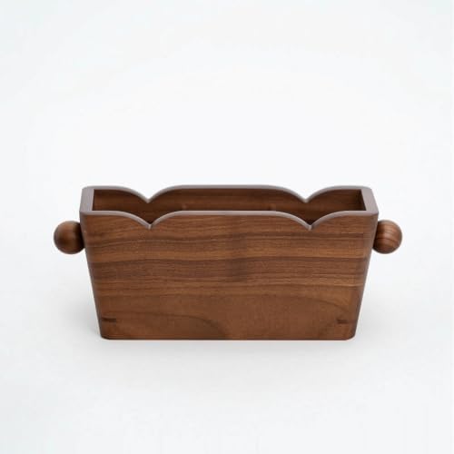 Desktop Organizer Compact Storage Box with Compartments Wooden Organizer for Desk, Modern Minimalist, 3-Compartment, Walnut Wood Design by Unknown