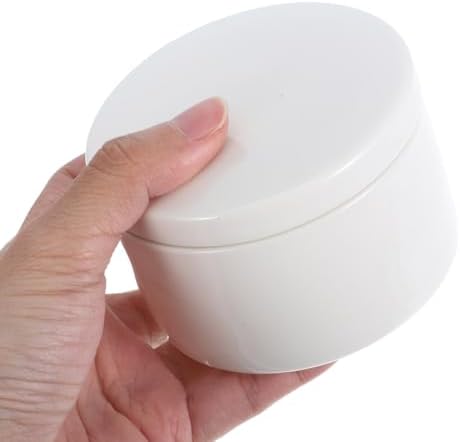 STOBAZA 3 Inch White Ceramic Jewelry Box with Lid, Small Round Porcelain Trinket Dish for Ring Earring, Minimalist Organizer Container for Vanity, DIY Paintable Favor for Wedding Valentine - Image 4