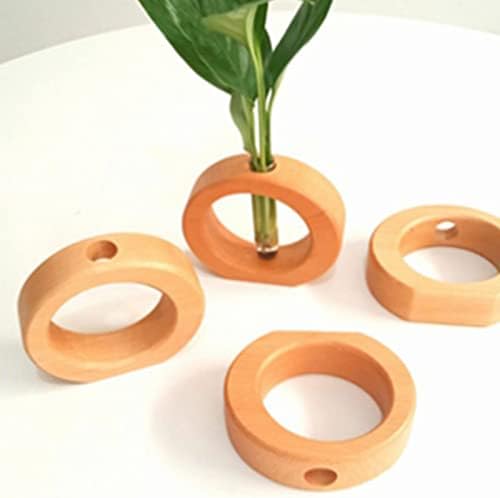 Test Tube Vase with Wooden Stand, Simple Design Fashion Hydroponics Glass Planter Holder for Hydroponic Plants Home Garden Decoration(#1) - Image 6