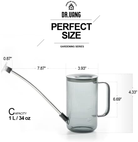 Small Watering Can Indoor Plants with Long Spout (1L, Gray) - Image 2