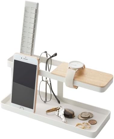 YAMAZAKI Home Tower Desk Bar - Wood & Steel Organizer - Steel by Unknown