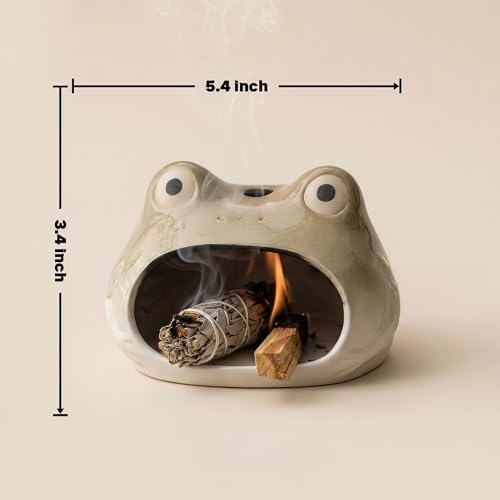 Ceramic Palo Santo Holder & Frog Incense Burner - Mini Chimney - Image 6
