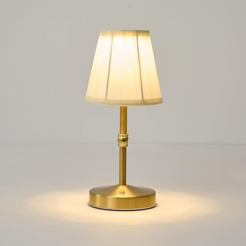 3000mah Battery Powered Lamp for Home,Small Cordless Lamps Rechargeable,3 Color Temperature 5W LED Touch Lamp Battery Operated Table Lights,Wireless Lamps for Tables,Kitchen,Living Room (Gold,H11”) by Unknown