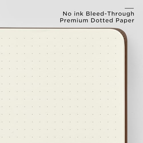 &And Per Se Dotted Journal Notebook, A5 Hardcover Leather Dotted Journal, 160 Pages 100gsm Thick Dot Grid Paper, 3 Sheets of Stickers Included - 5.7'' x 8'' (Chocolate) - Image 5