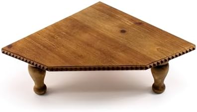 OKSQW Wood Corner Counter Shelf Framehouse Decorative Tray Stand for Kitchen Bathroom Riser Organizer Coffee Bar Display Shelf with Detachable Legs (LightBrown) by WelcometoOKSQW