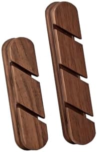 Black Walnut Wood Cable Organizer (2-Slot) Compact Desk Cord Management Cable Holder with Strong Adhesive for Home Office by WOOTIDE