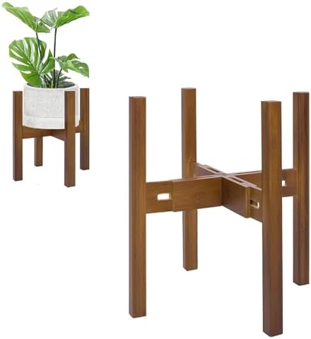 Rnined Adjustable Plant Stand Indoor,Bamboo Mid Century Modern Plants Stands, Stable Plant Holder,Fit 8 9 10 11 12 inch Pots (Pot & Plant Not Included) (Pack of 20) by PlantsHomeFun