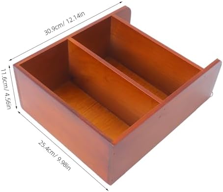LIFKOME Desk Organizer Shelf Modern Minimalist Style 3 Tier Wooden with Smooth Surface Treatment and Easy Cleaning Brown Wood Storage Stand for Office and Dorms - Image 3