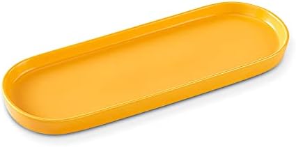 Simple Style Ceramic Sink Tray - Bathroom and Kitchen Cosmetics Dish, Candle and Perfume Tray (Yellow) by CosyCorner
