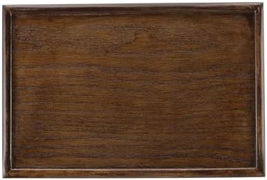Wooden Serving Tray Rectangular Wood Serving Tray Decorative Platter, 11.8x7.9 Inch Fit for Home Decor Kitchen Coffee Table Candle Holder, (Brown) by YELARXI