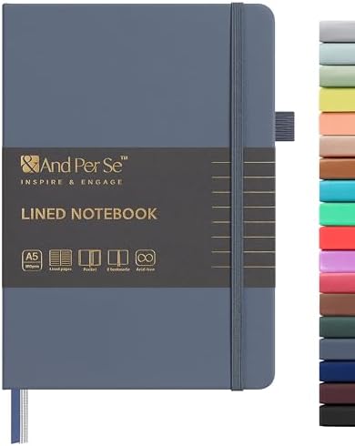 &And Per Se Lined Journal Notebook, 160 Pages, A5 5.7 x 8 inches College Ruled Thick Paper Notebook Journals for Writing, Hardcover Notebooks for Women Men Office School (1 Pack, Dark Blue) by AndPerSe