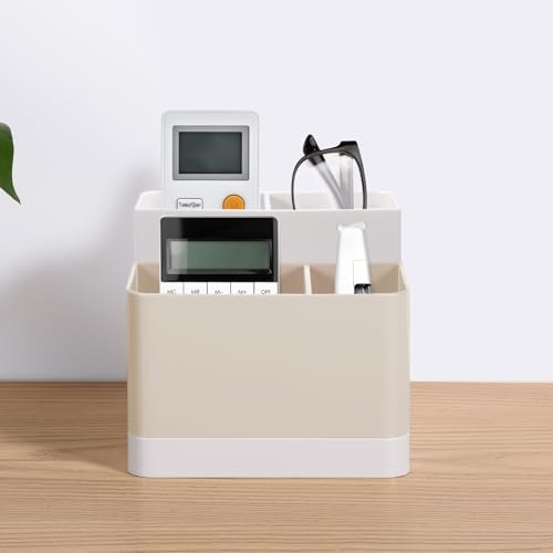 Poeland Desktop Storage Organizer, Pen and Pencil Cases Boxes, Pen or Pencil Holder Box Container for Desk, Office Supplies, Vanity Table Tan - Image 6