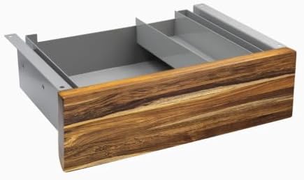 Desky Minimal Under Desk Drawer – Slim Pull-Out Metal Storage Organizer for Sit-Stand Desks, Smooth Glide, Space-Saving Design, Easy Mount, Pheasantwood Hardwood & Grey Frame by Desky