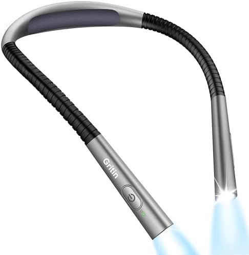 Gritin Book Light, Eye Caring 4-Color&5-Brightness Neck Light Reading Light by Gritin